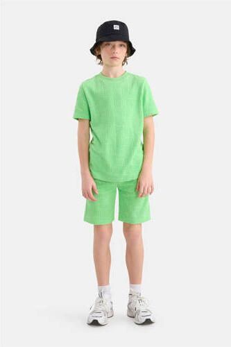 Shoeby T-shirt met all over print groen Jongens Katoen Ronde hals All over print 134 140