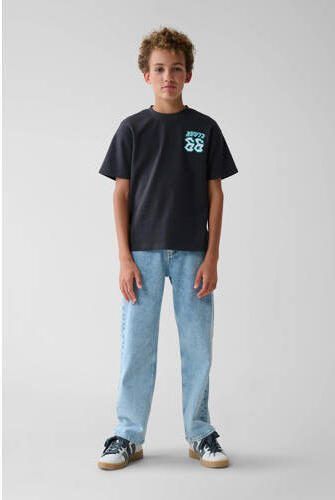 Shoeby T-shirt met backprint antraciet Grijs Jongens Katoen Ronde hals 122 128 - Foto 2