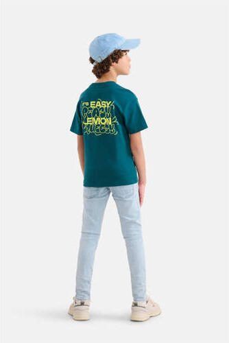 Shoeby T-shirt met backprint donkergroen Meisjes Katoen Ronde hals Backprint 110 116 - Foto 2