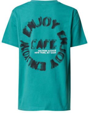 Shoeby T-shirt met backprint groen Jongens Katoen Ronde hals Backprint 146 152