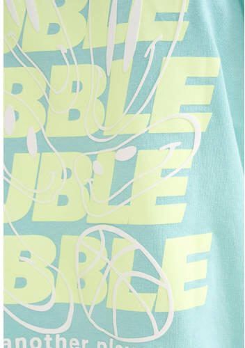 Shoeby T-shirt met backprint lichtblauw Jongens Katoen Ronde hals Backprint 110 116 - Foto 2
