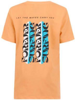 Shoeby T-shirt met backprint oranje Jongens Katoen Ronde hals Backprint 110 116 - Foto 3
