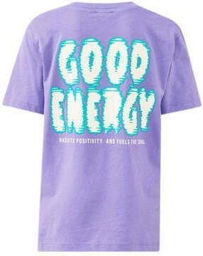 Shoeby T-shirt met backprint paars Jongens Katoen Ronde hals Backprint 122 128 - Foto 3