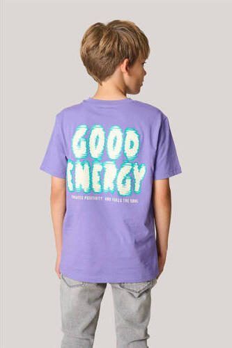 Shoeby T-shirt met backprint paars Jongens Katoen Ronde hals Backprint 122 128 - Foto 2