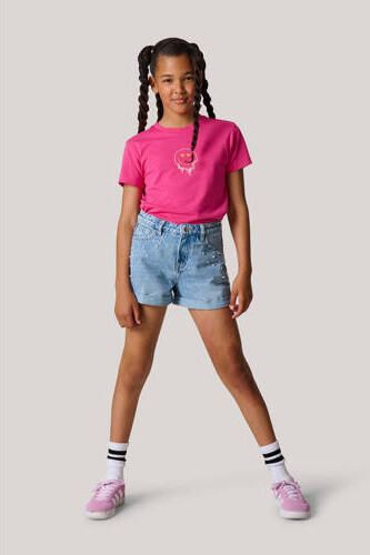 Shoeby T-shirt met backprint roze Meisjes Katoen Ronde hals Backprint 158 164 - Foto 2