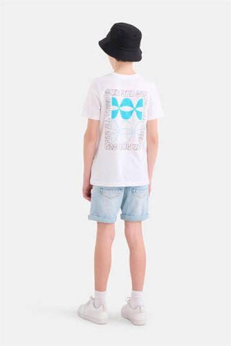 Shoeby T-shirt met backprint wit Jongens Katoen Ronde hals Backprint 122 128 - Foto 3