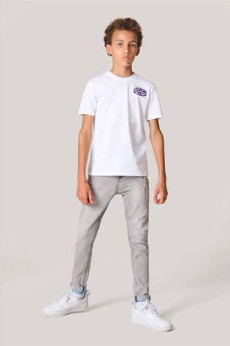 Shoeby T-shirt met backprint wit Jongens Katoen Ronde hals Backprint 110 116 - Foto 3