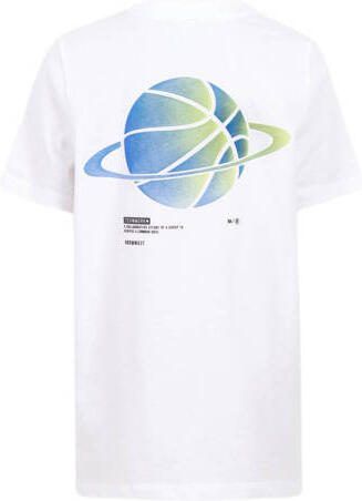 Shoeby T-shirt met backprint wit Jongens Katoen Ronde hals Backprint 134 140