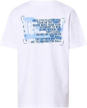 Shoeby T-shirt met backprint wit Jongens Katoen Ronde hals Backprint 110 116 - Foto 3