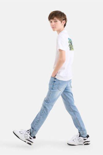 Shoeby T-shirt met backprint wit Jongens Katoen Ronde hals Backprint 110 116 - Foto 2