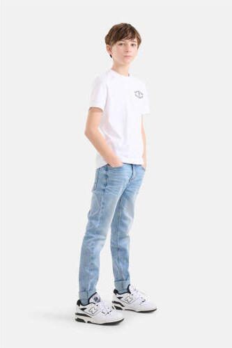 Shoeby T-shirt met backprint wit Jongens Katoen Ronde hals Backprint 110 116 - Foto 3