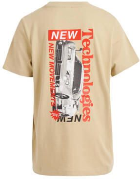 Shoeby T-shirt met backprint zand rood grijs Beige Jongens Katoen Ronde hals 122 128