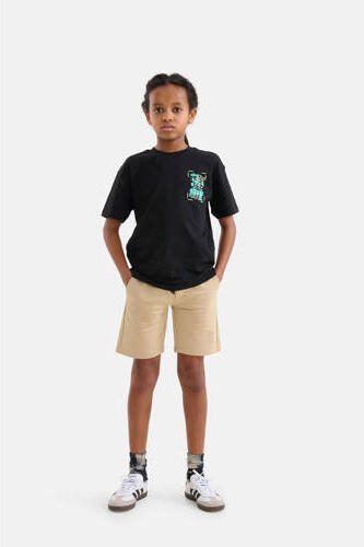 Shoeby T-shirt met backprint zwart Jongens Katoen Ronde hals Backprint 146 152 - Foto 2