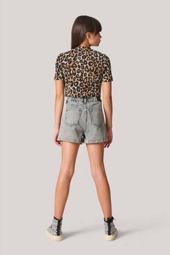 Shoeby T-shirt met panterprint bruin zwart Meisjes Polyester Ronde hals 134 140 - Foto 2