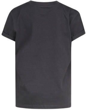 Shoeby T-shirt met printopdruk donkergrijs Meisjes Katoen Ronde hals Printopdruk 134 140