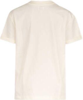 Shoeby T-shirt met printopdruk gebroken wit Ecru Meisjes Katoen Ronde hals 170 176