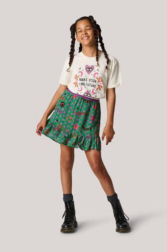 Shoeby T-shirt met printopdruk gebroken wit Meisjes Katoen Ronde hals Printopdruk 134 140 - Foto 2