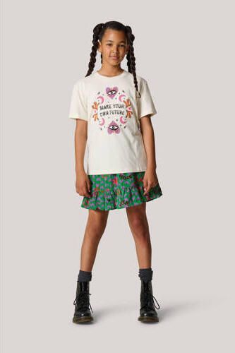 Shoeby T-shirt met printopdruk gebroken wit Meisjes Katoen Ronde hals Printopdruk 134 140 - Foto 3