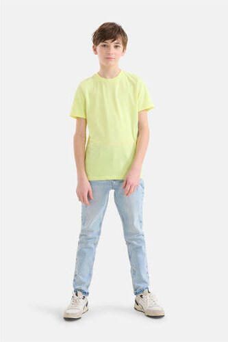 Shoeby T-shirt met printopdruk geel Jongens Katoen Ronde hals Printopdruk 110 116