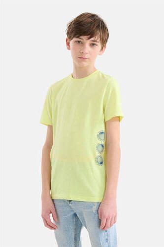 Shoeby T-shirt met printopdruk geel Jongens Katoen Ronde hals Printopdruk 110 116 - Foto 3