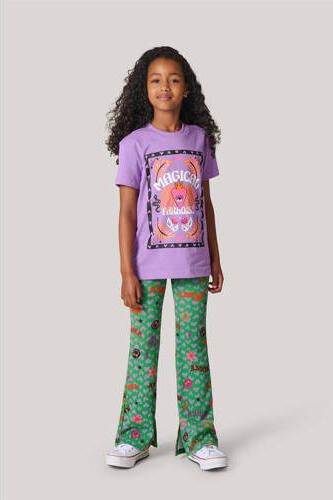 Shoeby T-shirt met printopdruk lila Paars Meisjes Katoen Ronde hals Printopdruk 110 116 - Foto 2