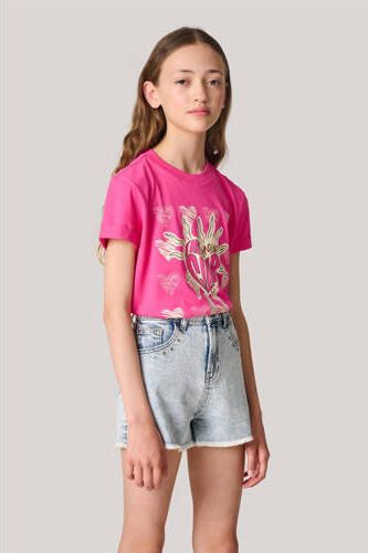 Shoeby T-shirt met printopdruk roze Meisjes Katoen Ronde hals Printopdruk 158 164 - Foto 1