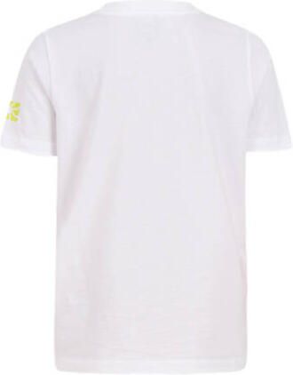 Shoeby T-shirt met printopdruk wit Bruin Jongens Katoen Ronde hals Printopdruk 110 116