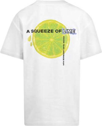 Shoeby T-shirt met printopdruk wit Jongens Katoen Ronde hals Printopdruk 134 140