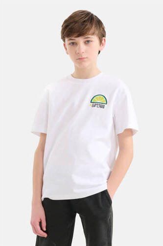 Shoeby T-shirt met printopdruk wit Jongens Katoen Ronde hals Printopdruk 134 140 - Foto 3
