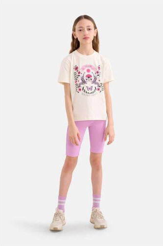 Shoeby T-shirt met printopdruk wit Meisjes Katoen Ronde hals Printopdruk 134 140