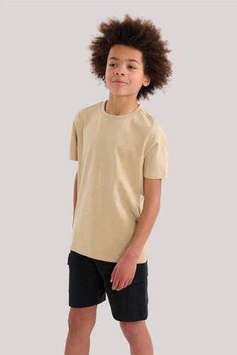 Shoeby T-shirt met printopdruk zand Beige Jongens Katoen Ronde hals Printopdruk 170 176