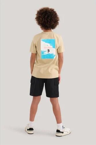 Shoeby T-shirt met printopdruk zand Beige Jongens Katoen Ronde hals Printopdruk 170 176 - Foto 3