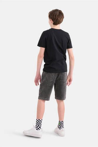Shoeby T-shirt met printopdruk zwart Jongens Katoen Ronde hals Printopdruk 122 128