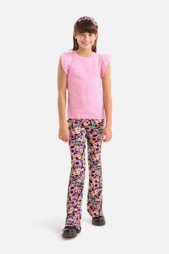 Shoeby T-shirt met ruches roze Meisjes Katoen Ronde hals Effen 134 140 - Foto 3