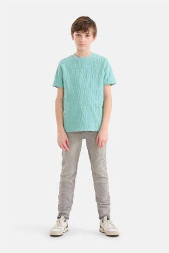 Shoeby T-shirt met tekst lichtblauw Jongens Stretchkatoen Ronde hals Tekst 146 152 - Foto 3
