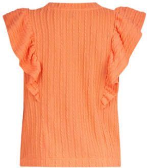 Shoeby T-shirt oranje Meisjes Polyester Ronde hals 122 128 - Foto 3