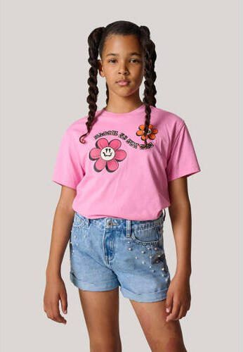 Shoeby T-shirt roze Meisjes Katoen Ronde hals Effen 110 116 - Foto 3