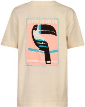 Shoeby T-shirt zand Wit Jongens Katoen Ronde hals Effen 146 152