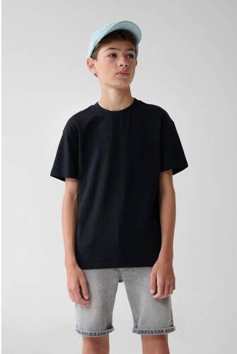 Shoeby T-shirt zwart Jongens Katoen Ronde hals Effen 170 176 - Foto 2