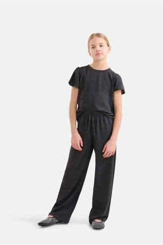 Shoeby T-shirt zwart Meisjes Polyester Ronde hals Effen 110 116 - Foto 3