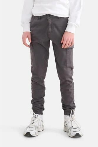 Shoeby tapered fit cargobroek grijs Jongens Katoen Effen 122 128 - Foto 2