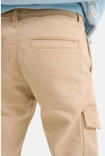 Shoeby tapered fit cargobroek zand Beige Jongens Katoen Effen 122 128 - Foto 5