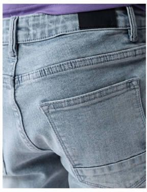 Shoeby tapered fit jeans grey denim Grijs Effen - Foto 4