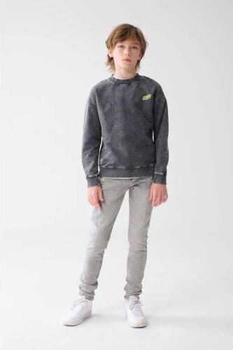 Shoeby tapered fit jeans grey denim Grijs Jongens Stretchdenim Effen 158 - Foto 3
