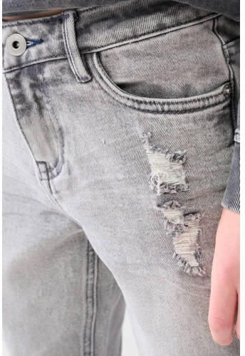 Shoeby tapered fit jeans grey denim Grijs Jongens Stretchdenim Effen 104 - Foto 4