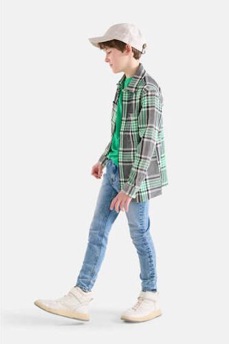 Shoeby tapered fit jeans mediumstone blue Blauw Jongens Stretchdenim Effen 104 - Foto 4