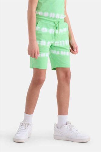 Shoeby tie-dye sweatshort appeltjesgroen wit Korte broek Jongens Katoen 110 116 - Foto 3