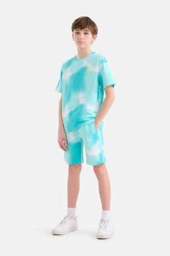 Shoeby tie-dye sweatshort turquoise wit Korte broek Blauw Jongens Katoen 122 128
