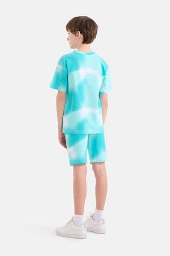 Shoeby tie-dye sweatshort turquoise wit Korte broek Blauw Jongens Katoen 122 128 - Foto 3