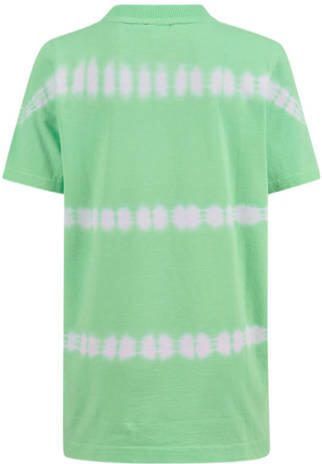 Shoeby tie-dye T-shirt appeltjesgroen wit Jongens Katoen Ronde hals Tie-dye 146 152